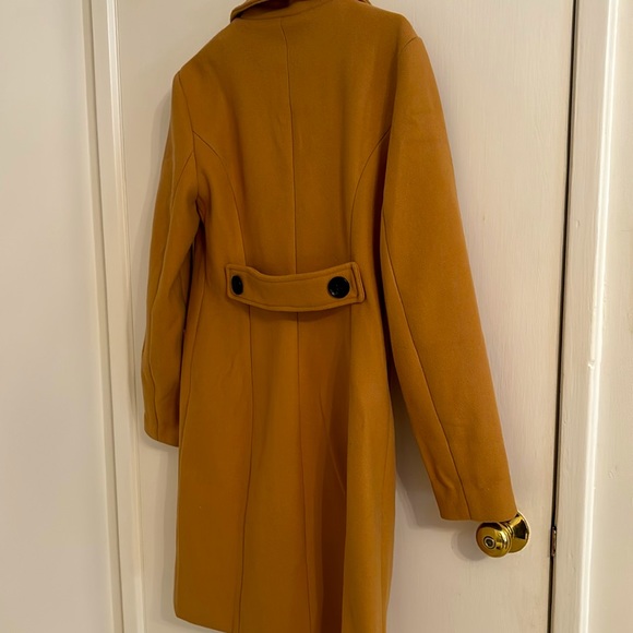 chouyatou Women Elegant Notched Collar Double Breasted Wool Blend Over Coat - Picture 2 of 4